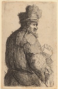 Vieil homme vu de dos, profil à droite