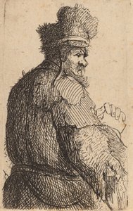Vieil homme vu de dos, profil à droite - Rembrandt van Rijn