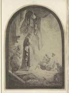 Résurrection de Lazare : grande plaque - Rembrandt van Rijn