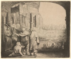 Pierre et Jean guérissant le paralytique à la porte du temple - Rembrandt van Rijn