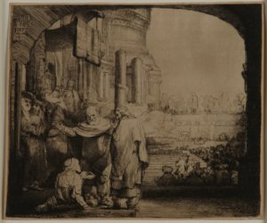 Pierre et Jean à la porte du Temple - Rembrandt van Rijn