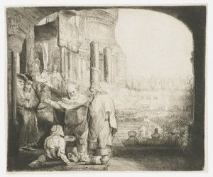 Pierre et Jean guérissant le paralytique à la porte du temple - Rembrandt van Rijn