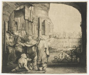 Pierre et Jean guérissant le paralytique à la porte du temple - Rembrandt van Rijn