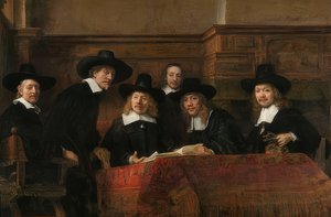 Portrait des doyens de la guilde des drapiers à Amsterdam. 1662 - Rembrandt van Rijn