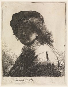 Rembrandt avec bonnet et écharpe - Rembrandt van Rijn