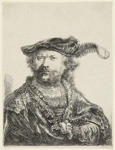 Rembrandt avec une casquette en velours - Rembrandt van Rijn