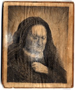 La mère de Rembrandt avec la main sur la poitrine, par le Révérend John Brand - Rembrandt van Rijn
