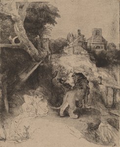 Saint Jérôme lisant dans un paysage italien, vers 1653