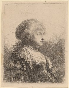 Saskia avec des Perles dans les Cheveux