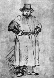 Autoportrait en manteau de peintre - Rembrandt van Rijn