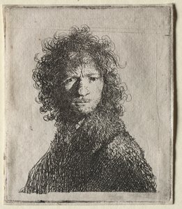 Autoportrait fronçant les sourcils : Buste - Rembrandt van Rijn