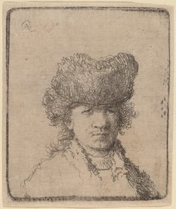 Autoportrait avec un bonnet de fourrure - Rembrandt van Rijn