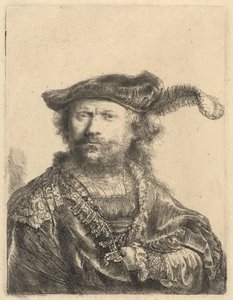 Autoportrait avec un bonnet de velours et une plume