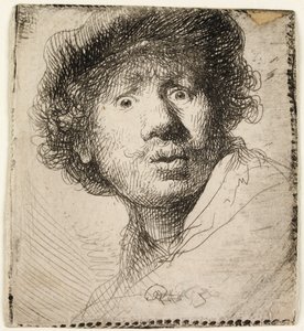Autoportrait en casquette : bouche ouverte, 1630