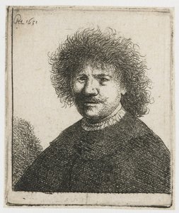 Autoportrait en manteau avec un col tombant : buste - Rembrandt van Rijn
