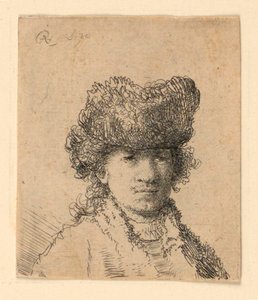 Autoportrait en bonnet de fourrure : Buste