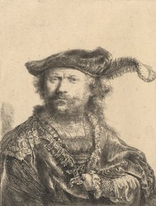 Autoportrait avec un bonnet de velours et une plume, 1638