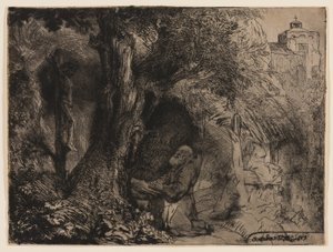 Saint François priant sous un arbre