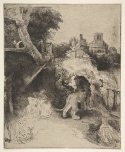 Saint Jérôme lisant dans un paysage italien, vers 1653