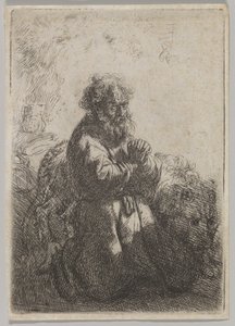 Saint Jérôme en prière - Rembrandt van Rijn