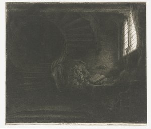 Saint Jérôme dans une chambre sombre - Rembrandt van Rijn