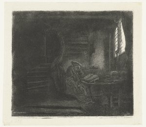 Saint Jérôme dans une chambre sombre - Rembrandt van Rijn