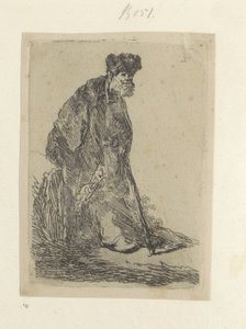 Homme debout avec un long manteau et un bonnet de fourrure