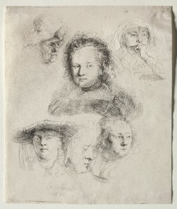 Études de la tête de Saskia et d