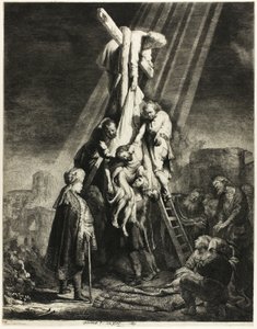 La Descente de Croix : Deuxième plaque - Rembrandt van Rijn