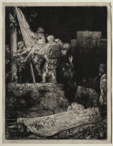 La Descente de Croix à la lumière des torches - Rembrandt van Rijn