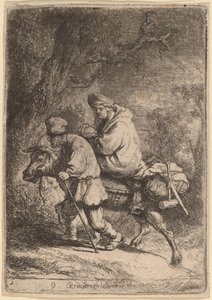 La Fuite en Égypte : Petit - Rembrandt van Rijn