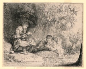 Le joueur de flûte - Rembrandt van Rijn