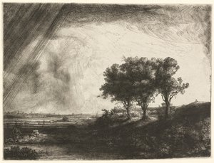 Les trois arbres - Rembrandt van Rijn