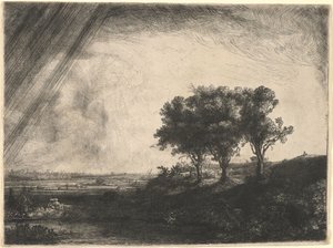 Les trois arbres - Rembrandt van Rijn