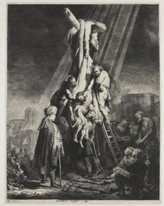 La descente de croix : deuxième plaque - Rembrandt van Rijn