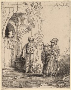 Trois figures orientales (Jacob et Laban ?) - Rembrandt van Rijn