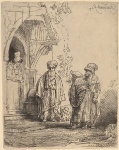 Trois figures orientales (Jacob et Laban ?) - Rembrandt van Rijn