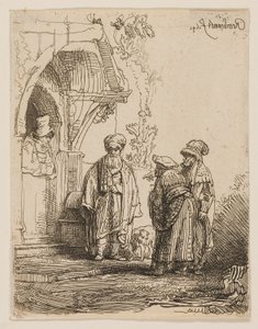 Trois figures orientales (Jacob et Laban ?) - Rembrandt van Rijn