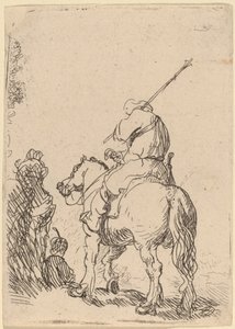 Soldat turbané à cheval - Rembrandt van Rijn