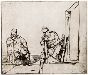 Deux Hommes Assis à une Porte, 1913