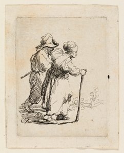 Deux vagabonds, un homme et une femme