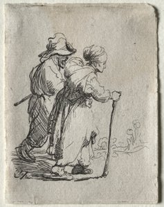 Deux vagabonds, un homme et une femme - Rembrandt van Rijn