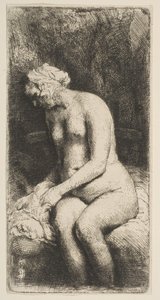 Femme se baignant les pieds dans un ruisseau, 1658