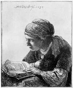 Femme Lisant, 1634 - Rembrandt van Rijn