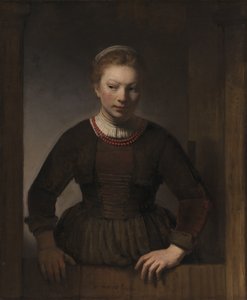 Jeune femme à une demi-porte ouverte, 1645 - Rembrandt van Rijn