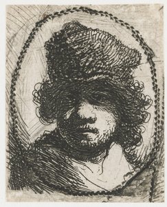 Autoportrait avec un bonnet de fourrure - Rembrandt van Rijn