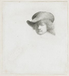 Autoportrait avec un chapeau mou et un manteau retravaillé - Rembrandt van Rijn