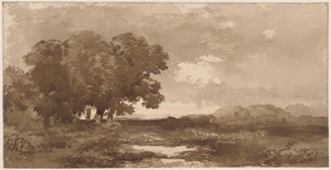 Paysage avec groupe d