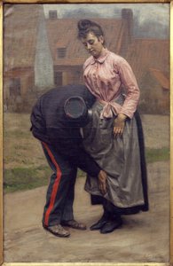 Douane. Peinture de Remy Cogghe (1854-1935) - Remy Cogghe