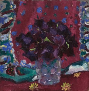 Pensées bleues dans un verre - René Fontayne